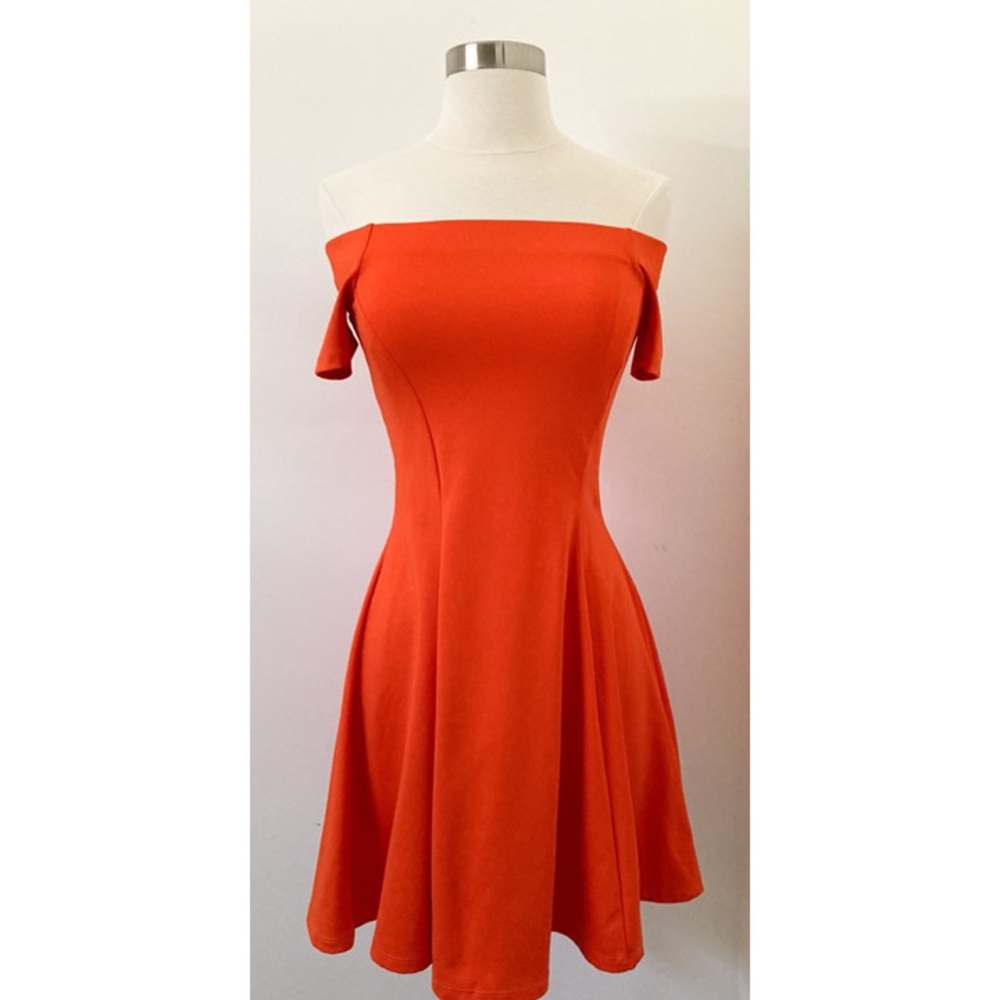 Orange Zara Off Shoulder Dress